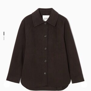 COS Double faced dark brown wool jacket